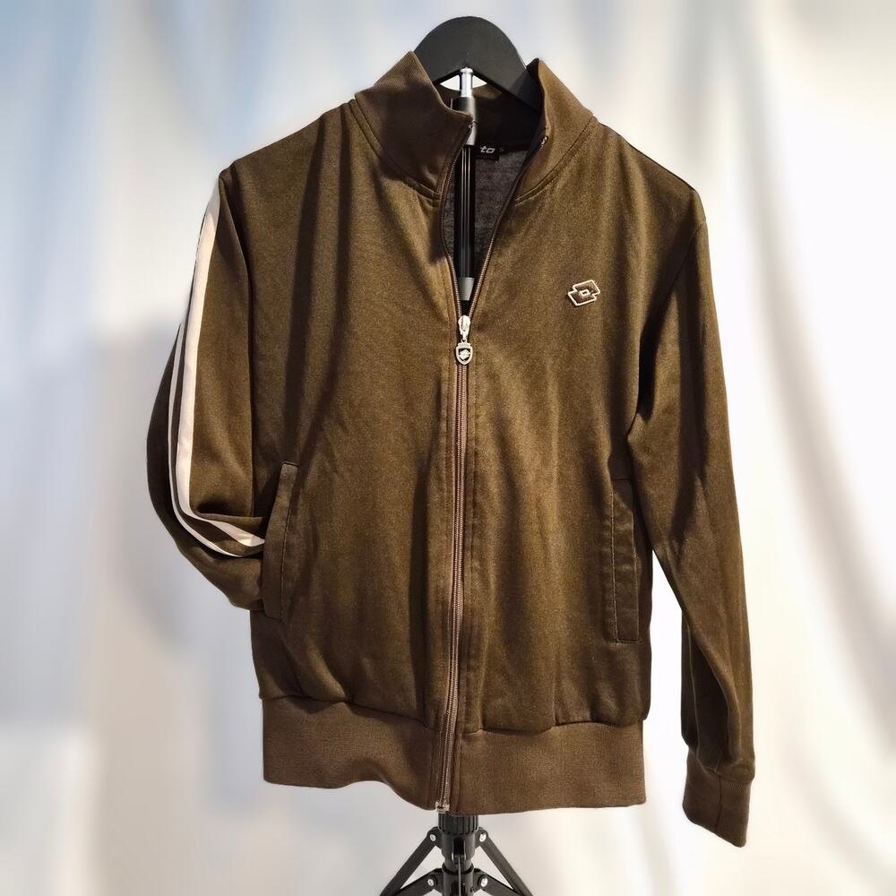 Vintage Lotto Italian Sport Design Track Jacket‎ Olive Green Small Y2K